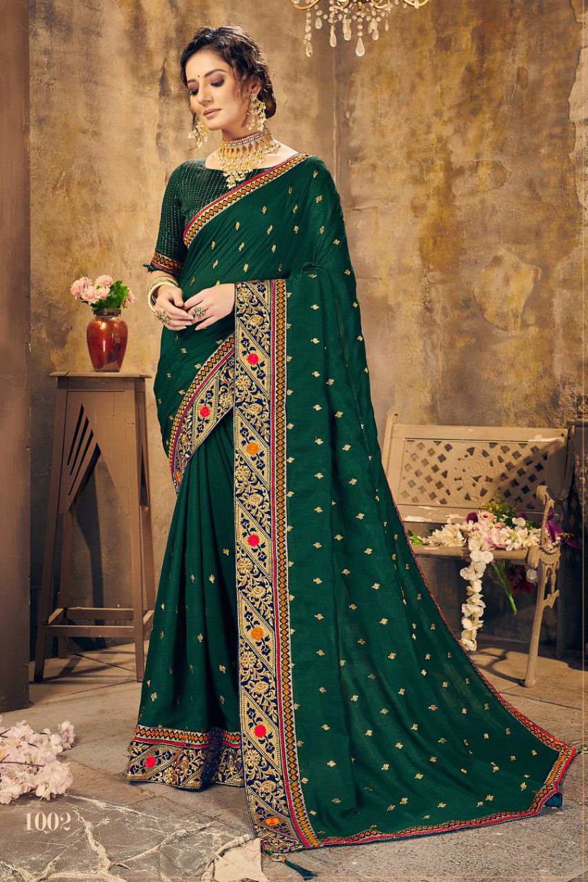 Ronisha Kavvya Festive Wear Silk Heavy Designer Embroidery Saree Collection
